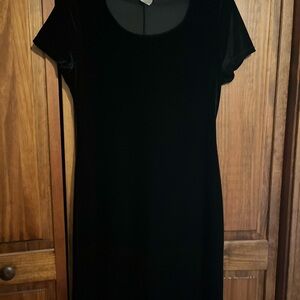 Faux black velvet LBD